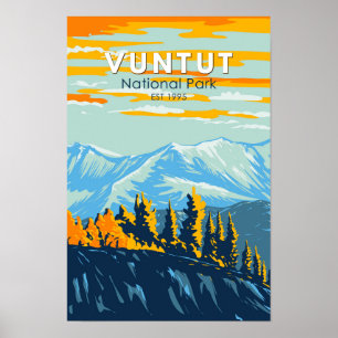 Poster Vuntut National Park Canada Viagem Art Vintage