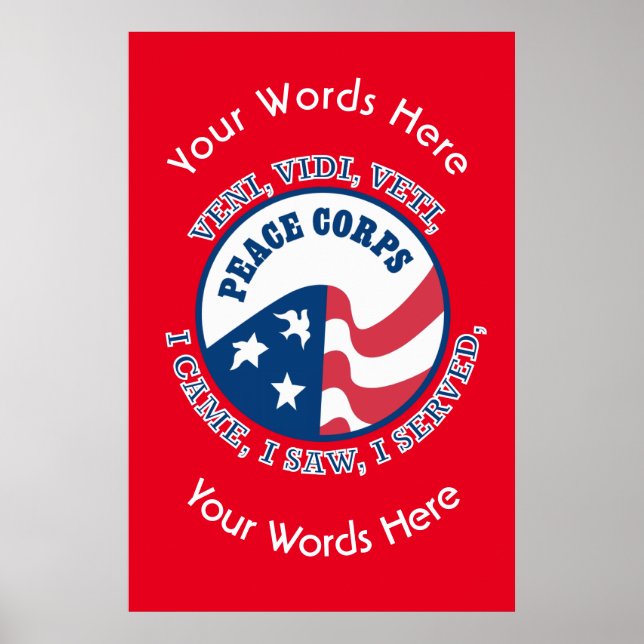 Poster VV do logotipo do Peace Corps (Frente)