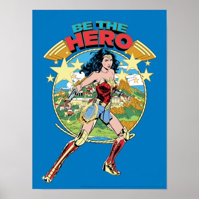 Poster W84 | Themyscira Mulher Maravilha Retrô (Frente)