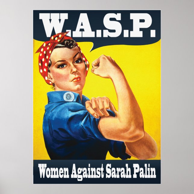 Póster W.A.S.P. - Mulheres Contra Sarah Palin (Frente)