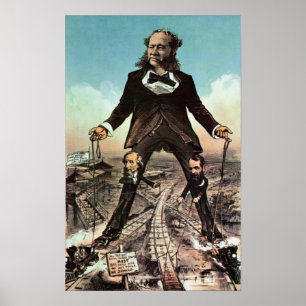 Póster W.H. Vanderbilt como 'um colosso das estradas