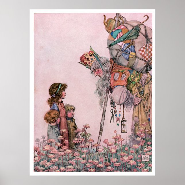 Póster W Heath Robinson Ilustração Bill the Minder (Frente)