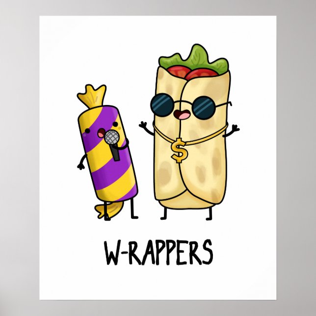 Poster W-rappers Funny Comida Pun (Frente)