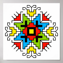 WA0011 Wall Art Motif búlgaro shevitsa red