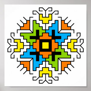 Poster WA0012 Wall Art Bulgarian motif shevitsa orange