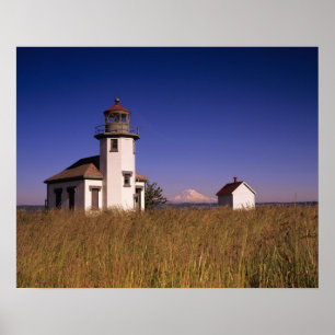 Póster WA, Ilha Maury, Lighthouse Point Robinson,