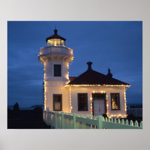 Poster WA, Mukilteo, Farol de Mukilteo, estabelecido