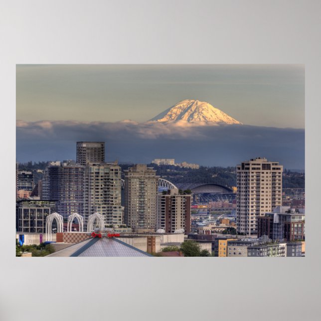 Poster WA, Seattle, Monte Rainier do Parque Kerry (Frente)