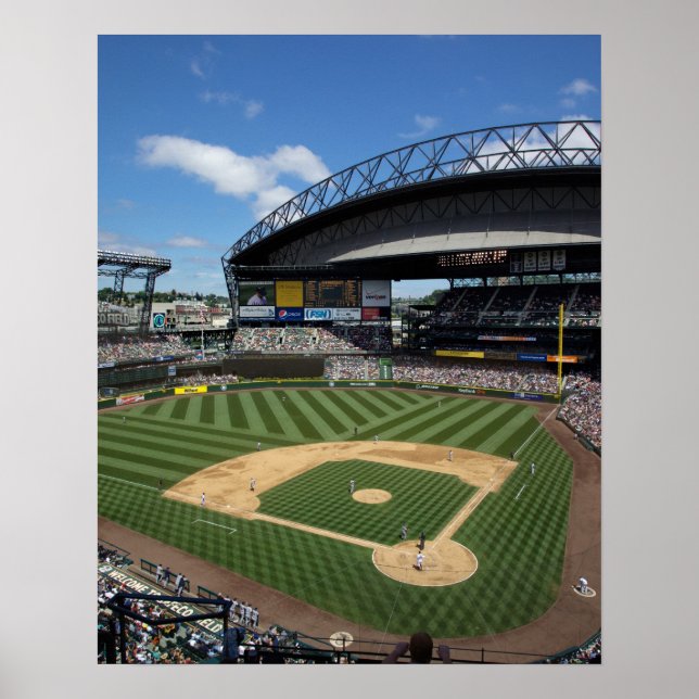 Póster WA, Seattle, Safeco Field, beisebol Mariners (Frente)