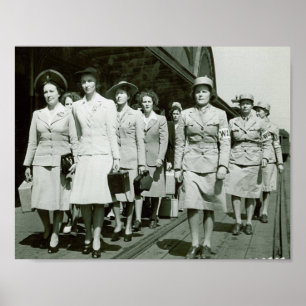 Poster WAAF Recruits Marching 1942