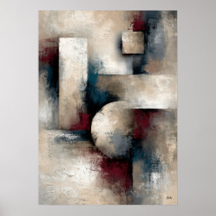Poster Wabi-Sabi Equilíbrio Celestial Moderno Geométrico