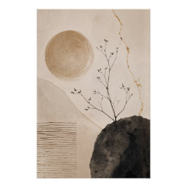 Póster Wabi Sabi Nature Poster – Neutral Zen Botanical