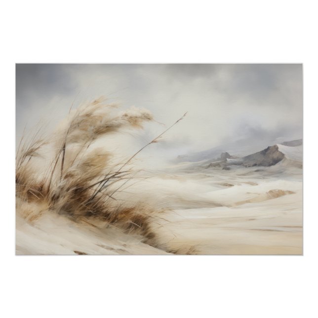 Póster Wabisabi Aestic Windswept Beach Landscape (Frente)