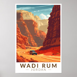 Poster Wadi Rum Jordânia Viagem Arte Vintage