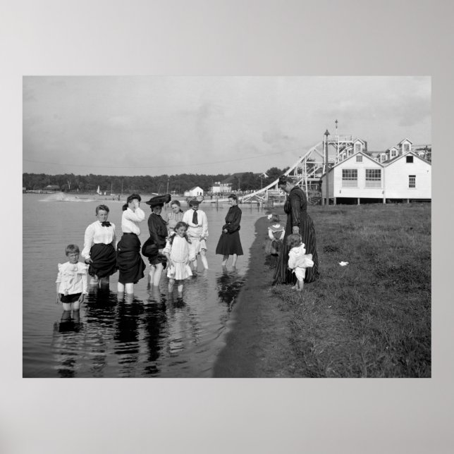 Póster Wading at White Bear Lake, 1905 (Frente)