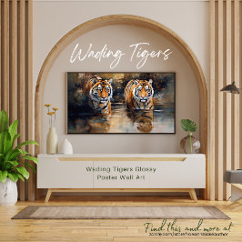 Póster Wading Tigers Glossy Poster Wall Art