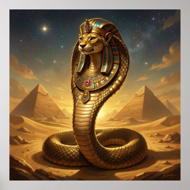 Poster Wadjet – Egyptian Cobra Goddess (Frente)