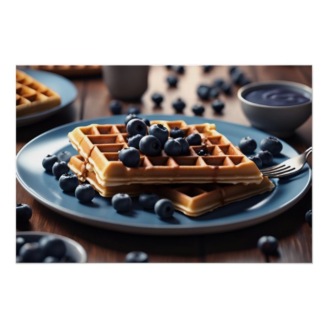 Póster Waffles Blueberry (Frente)