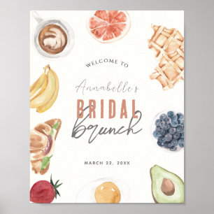 Poster Waffles Sinal de boas-vindas do Café Fruta Bridal