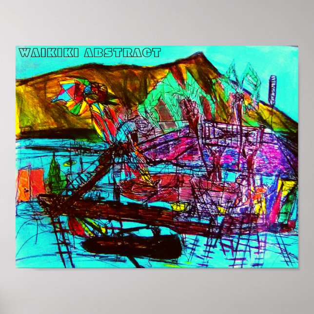POSTER WAIKIKI ABSTRATO (Frente)