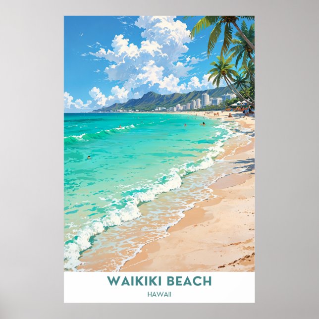 Poster Waikiki Beach, Havaí (Frente)