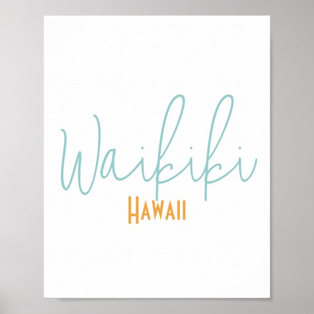 Poster Waikiki Hawaii Souvenir (Frente)