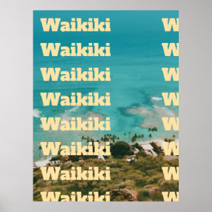Poster Waikiki, Honolulu, Oahu, Havaí