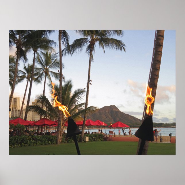 Poster Waikiki Tiki Torches (Frente)