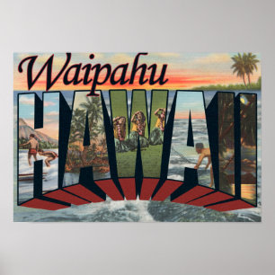 Póster Waipahu, Havaí - grandes cenas da letra