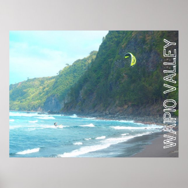 Póster Waipio Valley Big Island Hawaii conselho (Frente)