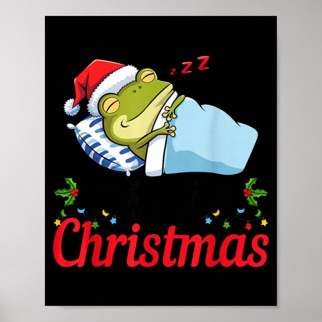 Poster Wake Me Up When It's Christmas Cute Frog Animal Sl (Frente)
