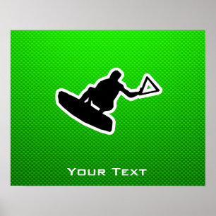 Póster Wakeboarder verde