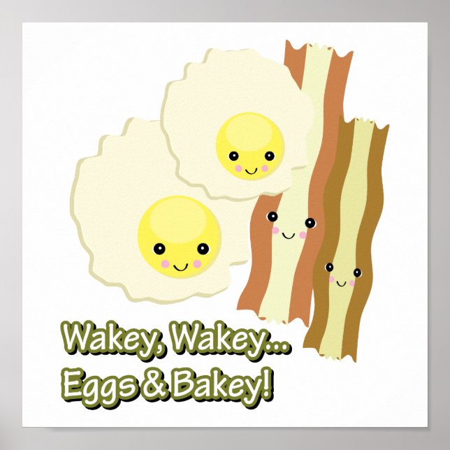 Póster wakey wakey ovos em bakey (Frente)