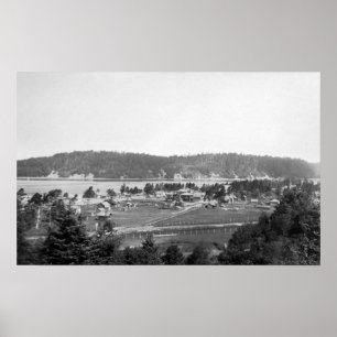 Póster Waldport, opinião da cidade de Oregon que olha