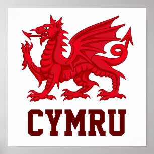 Poster Wales Red Dragon (Y Ddraig Goch)