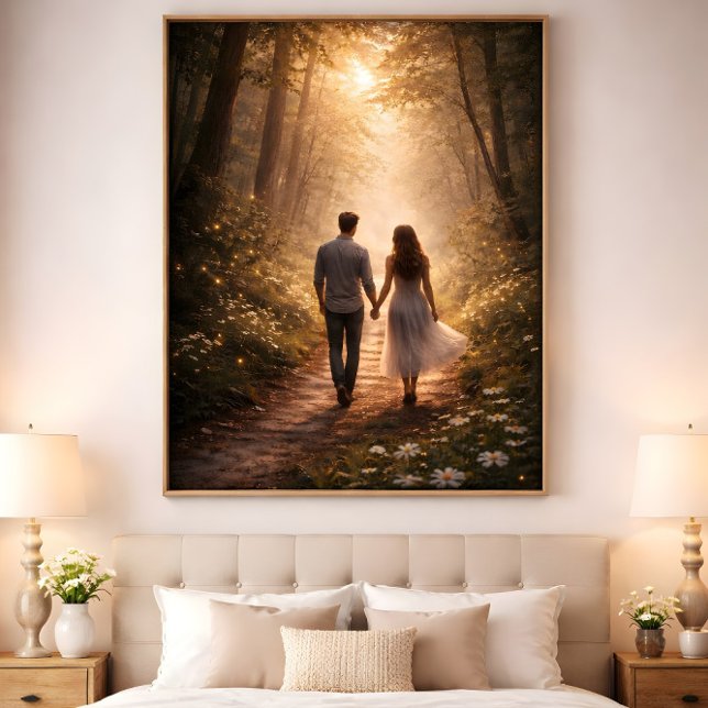 Poster Walking Toward Forever (Walking Toward Forever couple holding hands
)