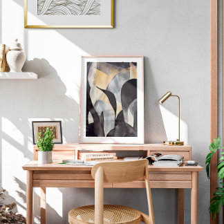 Poster Wall Art Minimalista de Aquarela, Abstrato