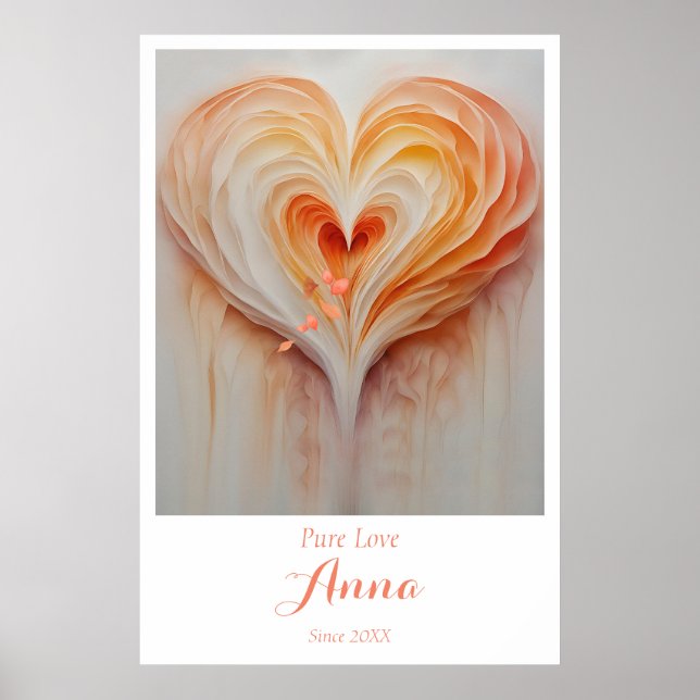 Poster Wall Art Personalizado com Nome e Data Especial (Frente)
