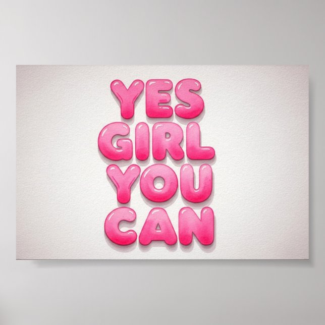 Poster Wall Art Yes You Can Girl (Frente)