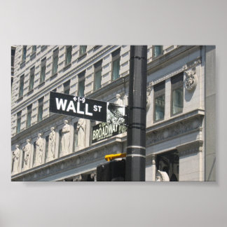 Póster Wall Street e Broadway, Nova Iorque