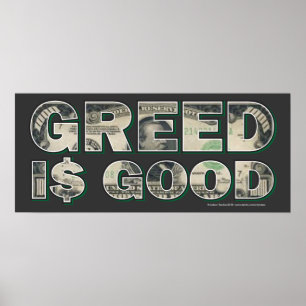 Póster Wall Street/ Greed é bom