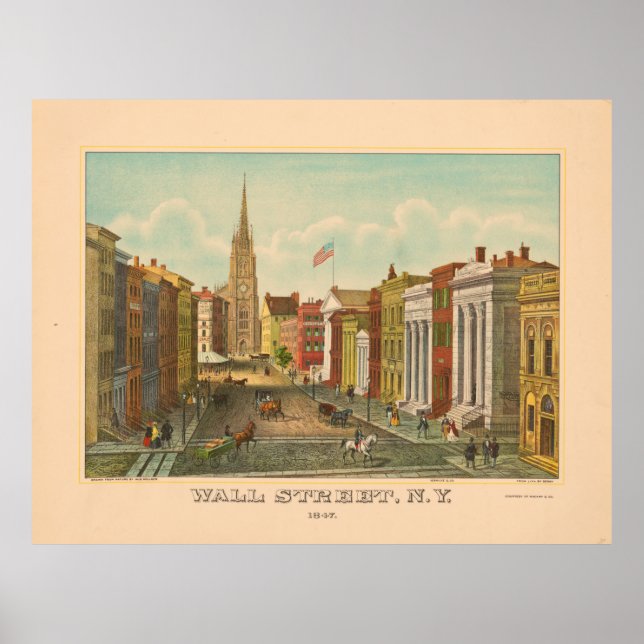 Poster Wall Street, Nova Iorque (1847) (Frente)