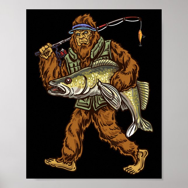 Poster Walleye Fish Sauger Caça Pescadores (Frente)