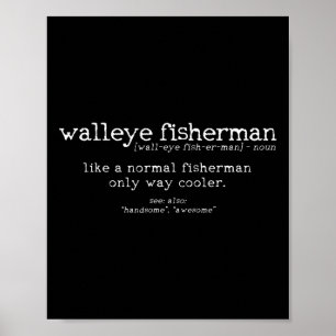 Poster Walleye Pescador Definição Funny Cote Pesca G