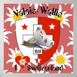 Poster Wallis Valais Schweiz Suisse