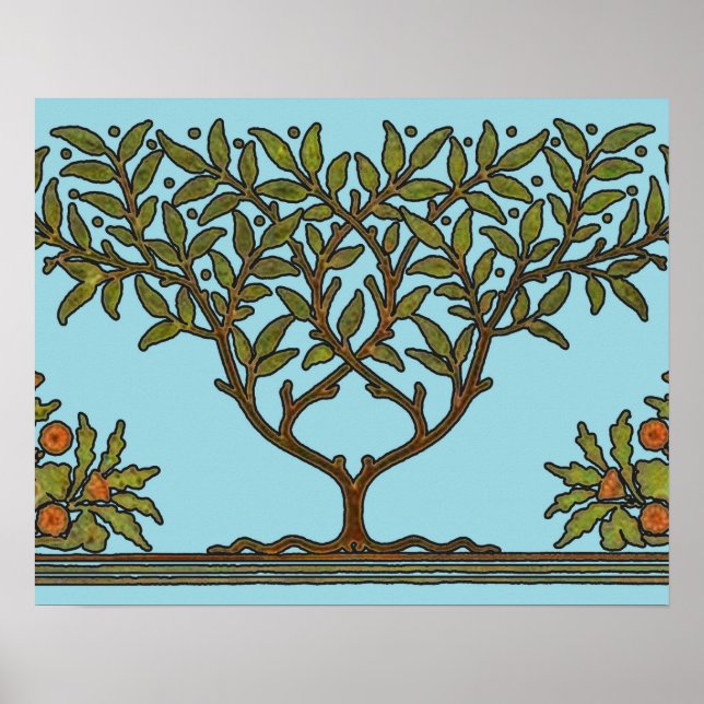 Poster Wallpaper Floral William Morris Tree Frieze (Frente)