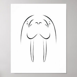 Poster Walrus Face Silhouette