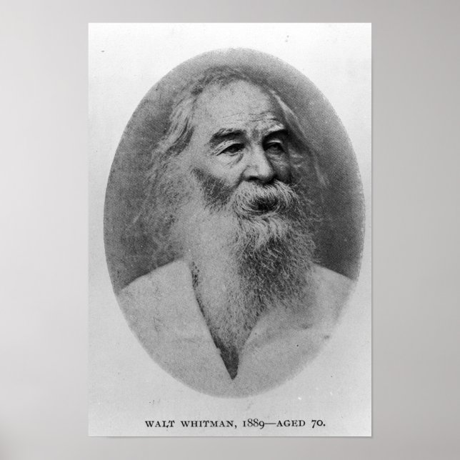 Póster Walt Whitman, fotografado em 1889 (Frente)