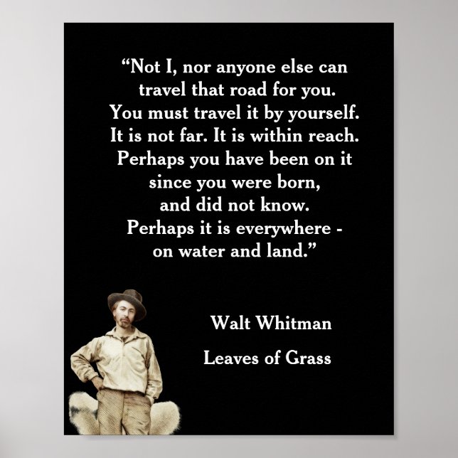 Poster Walt Whitman Quote Road we Viagem (Frente)