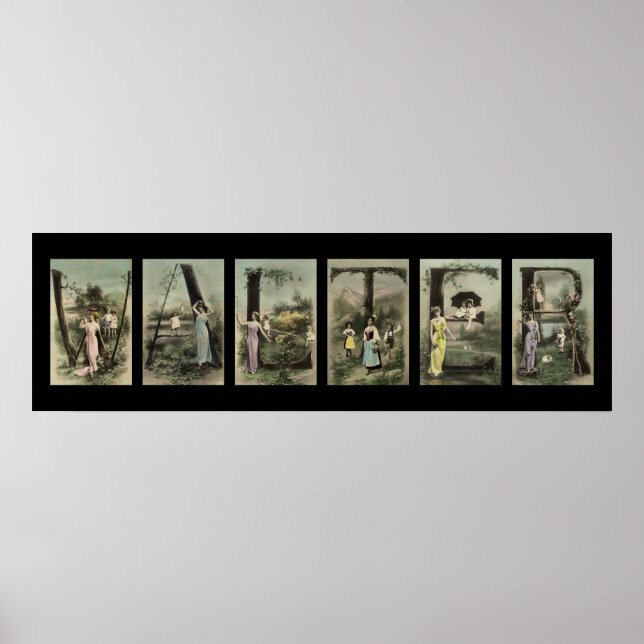 Póster WALTER Alphabet - Letra Name Art (Frente)